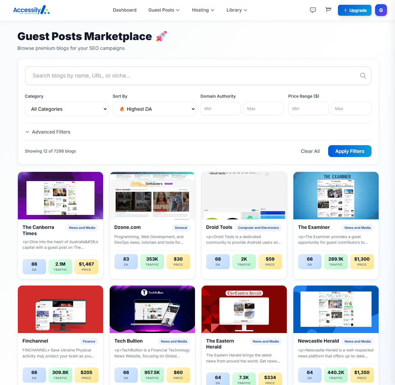 Accessily Marketplace - Guest Post Platform